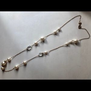 J. Crew long chain necklace with pearl detail